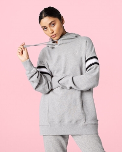 Converse Rib Inset Pullover Női Pulóver Szürke | PQLOZFA-HU